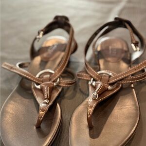 Gucci Dark Brown Leather Sandals